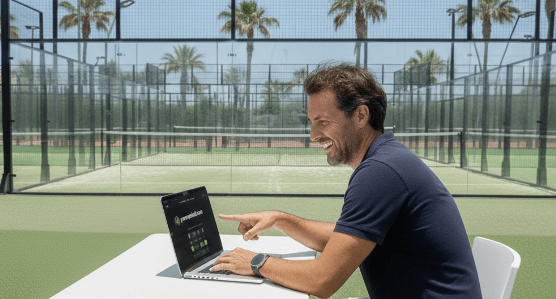 Organizador de torneo de padel con muchas planillas, mostrando el paso de cientos de mensajes a un solo link